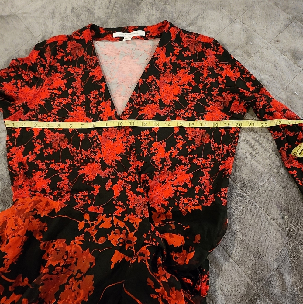 DVF DIANE VON FURSTENBERG IRINA FLORAL FIT & FLARE DRESS SIZE 14 - Picture 12 of 13